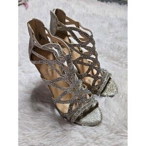 Maripe Lilly Rhinestone Zipper Stiletto High Heel Shoe Size 7.5